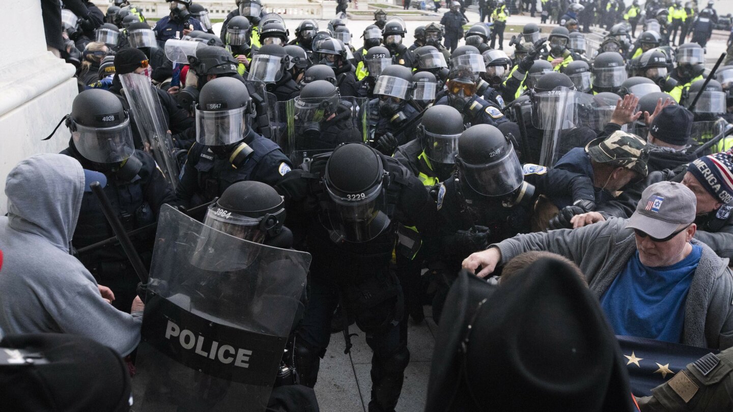 american riot police line