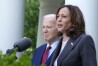 Vice President Kamala Harris speaks as President Joe Biden listens in the Rose Garden of the White House in Washington, Monday, May 13, 2024, during a reception celebrating Asian American, Native Hawaiian, and Pacific Islander Heritage Month. (AP Photo/Susan Walsh)