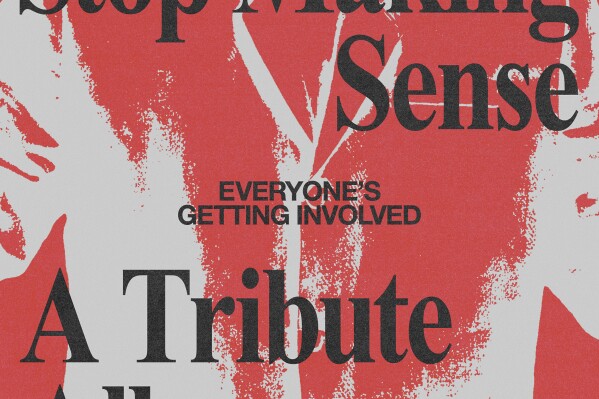 这张由A24音乐发行的封面图片展示了由多位艺术家表演的《Everyone’s Getting Inclusion:A Tribute to Talking Heads’Stop Making Sense》。这张专辑收录了16位录音艺术家的作品，涵盖了1984年现场专辑《Stop Making Sense》中的每首曲目。（A24音乐通过美联社）