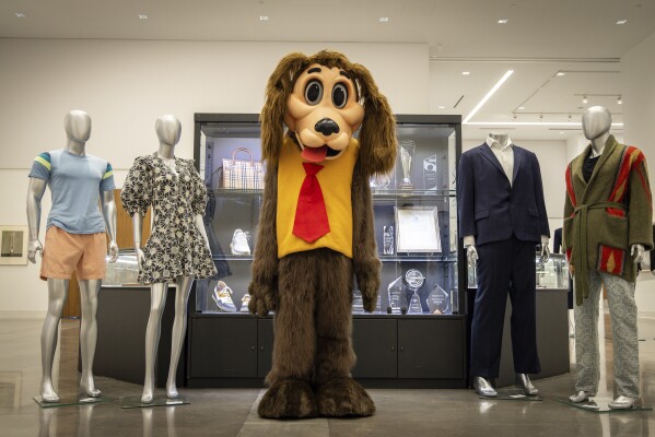 This undated image provided by Heritage Auctions shows a giant dog mascot prop from the HBO series 