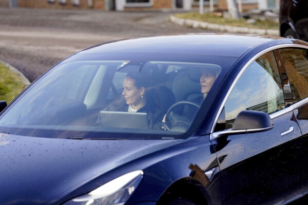 Norwegian Princess Ingrid Alexandra and Crown Princess Mette-Marit leave the Oslo University Hospital, Rikshospitalet, where King Harald is admitted, in Oslo, Norway. Monday March 4, 2024. (Terje Bendiksby/NTB Scanpix via AP)