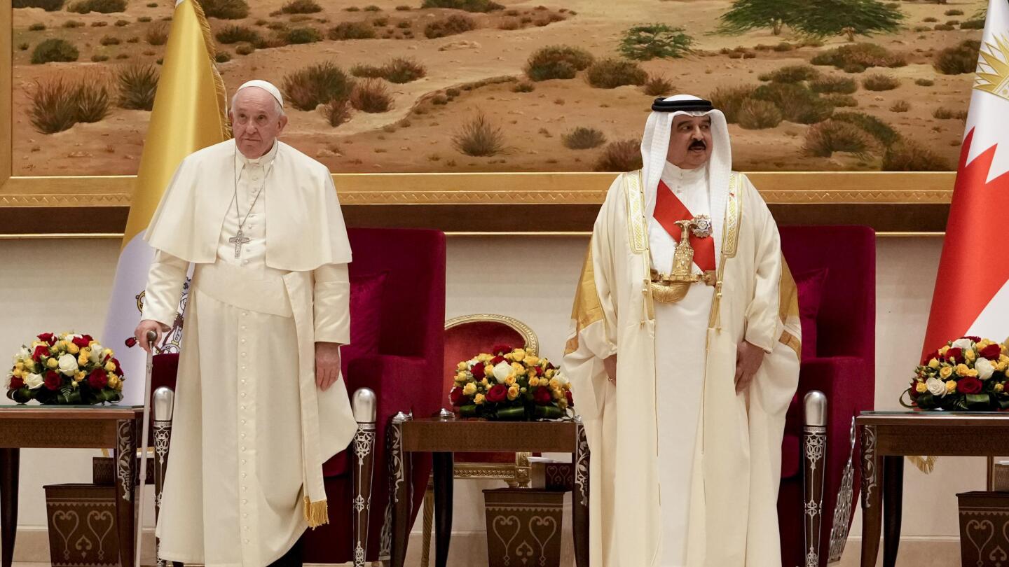 Pope urges end to death penalty as he arrives in Bahrain