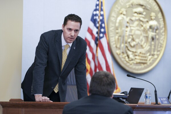 FILE - Senate President Roger Roth, (R - Appleton), listens during a break in the session, April 15, 2020 at the Wisconsin State Senate in Madison, Wis. The surprise retirement of a GOP congressman in a solidly Republican Wisconsin congressional district has potential candidates weighing a run, even as a former state lawmaker quickly jumped into the race. U.S. Rep. Mike Gallagher announced Saturday that he won’t run for a fifth term representing the 8th Congressional District in northeast Wisconsin. Just hours after the announcement his retirement, former state Sen. Roger Roth, of Appleton, announced his candidacy. (Steve Apps/Wisconsin State Journal via AP, file)