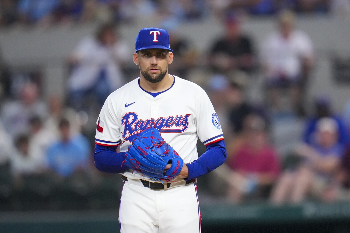 Texas Rangers pitcher Nathan Eovaldi removed after 2 innings because of triceps fatigue