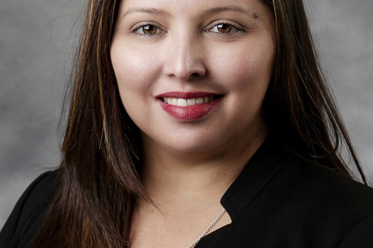 This Aug. 19, 2019 photo provided by the University of Nevada, Las Vegas shows Patricia Navarro Velez, 39, an accounting professor who was one of three victims shot Wednesday.  6, 2023 on campus.  (Jenny Mann/UNLV via AP)