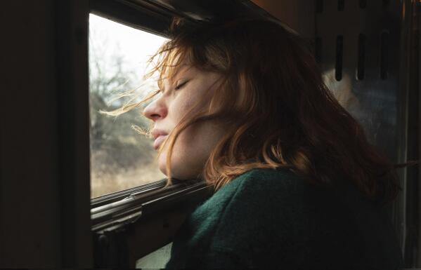 This image released by Sony Pictures Classics shows Seidi Haarla in a scene from "Compartment No. 6." (Sami Kuokkanen/Sony Pictures Classics via AP)