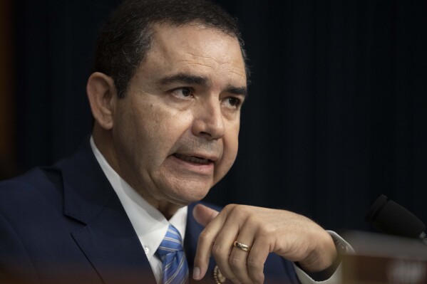 FILE - Rep. Henry Cuellar, D-Texas, speaks during a hearing of the Homeland Security Subcommittee of the House Committee on Appropriations with Homeland Security Secretary Alejandro Mayorkas on Capitol Hill, April 10, 2024, in Washington. In a statement released Friday, May 3, Cuellar denied any wrongdoing amid reports of pending indictments related to the former Soviet republic of Azerbaijan. (Ǻ Photo/Mark Schiefelbein, File)