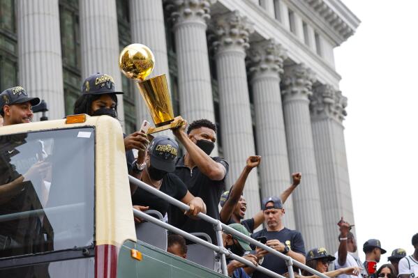 Celebrating the 2021 NBA Finals Champion Milwaukee Bucks