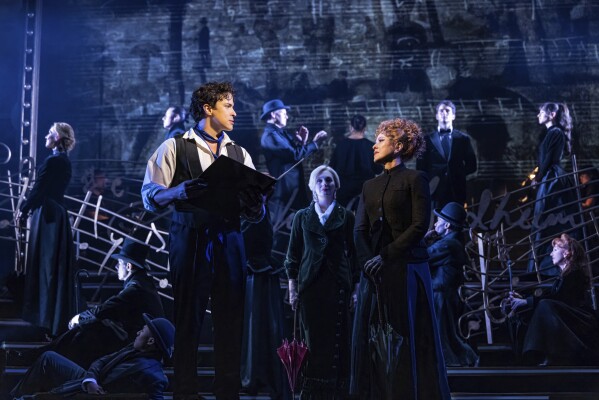 Jacob Dickey, and Bernadette Peters perform in a new production of Cameron Mackintosh's "Stephen Sondheim's Old Friends". (Matthew Murphy via AP)