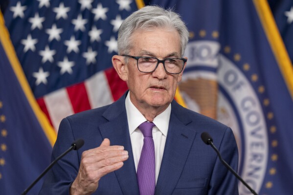 Federal Reserve Board Chair Jerome Powell speaks during a news conference about the Federal Reserve's monetary policy at the Federal Reserve, Wednesday, Jan. 31, 2024, in Washington. (AP Photo/Alex Brandon)
