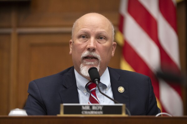 Rep. Chip Roy, R-Texas, speaks during a joint subcommittee hearing of the House Judiciary Committee on Capitol Hill, Tuesday, April 1, 2025, in Washington. (AP Photo/Mark Schiefelbein)