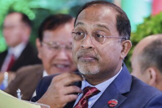 FILE - Malaysian Foreign Minister Zambry Abdul Kadir attends the Retreat Session at the 56th Association of Southeast Asian Nations (ASEAN) Foreign Ministers' Meeting in Jakarta, Indonesia, Wednesday, July 12, 2023. Malaysia's government says more than 120 suspected victims of job scams have been rescued after being stranded by fighting in northern Myanmar between the military and armed ethnic groups. Foreign Minister Zambry said they are in a safe location and the government hoped to fly them home by Thursday, Nov. 30. (Ajeng Dinar Ulfiana/Pool Photo via AP, File)