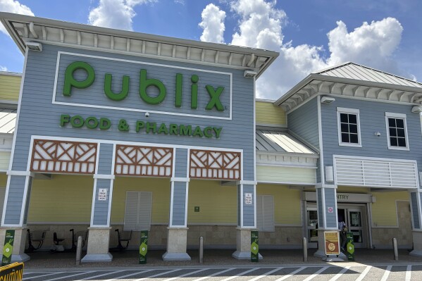 A Publix grocery store is shown in in Neptune Beach, Fla., Wednesday, Aug. 9, 2023. The Florida Lottery says the Publix grocery store sold the winning ticket for a $1.58 billion Mega Millions jackpot. (AP Photo/Mark Long)