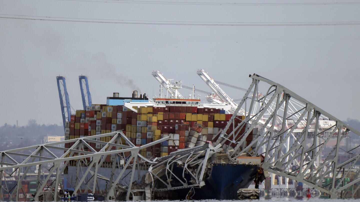 Baltimore bridge collapse: Six people missing after cargo ship hits bridge