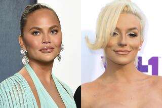 Chrissy Teigen appears at the Vanity Fair Oscar Party in Beverly Hills, Calif. on Feb. 9, 2020, left, and Courtney Stodden appears at the 5th Annual Streamy Awards in Los Angeles on Sept. 17, 2015. Teigen, the wife of superstar John Legend, has apologized for harassing a then-teenage Courtney Stodden online years ago. Teigen tweeted Wednesday that she was, in her words, “an insecure, attention seeking troll” when she urged the 16-year-old Stodden to end their life. Stodden identifies as non-binary and uses the pronoun “they.” (AP Photo)
