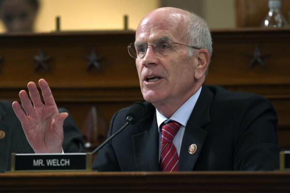 FILE - Rep. Peter Welch, D-Vt., questions former U.S. Ambassador to Ukraine Marie Yovanovitch before the House Intelligence Committee on Capitol Hill in Washington, Friday, Nov. 15, 2019. Welch, Vermont's sole member of the U.S. House of Representatives, announced Monday, Nov. 22, 2021, that he will run for the U.S. Senate seat now held by Democratic Sen. Patrick Leahy, who has said he won't seek reelection. (AP Photo/Susan Walsh, File)