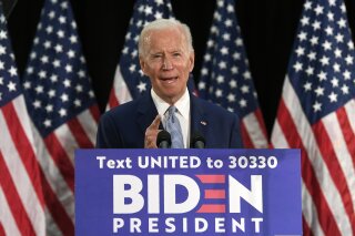 Democratic presidential candidate, former Vice President Joe Biden speaks during an event in Dover, Del., Friday, June 5, 2020. (AP Photo/Susan Walsh)