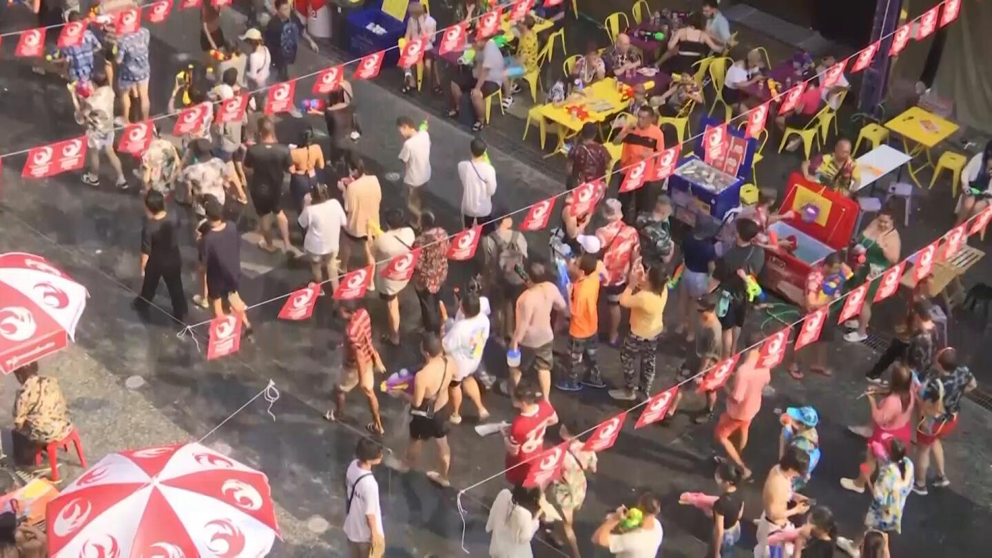 Thailand kicks off Songkran festival, celebrating the new year with water fights in the streets