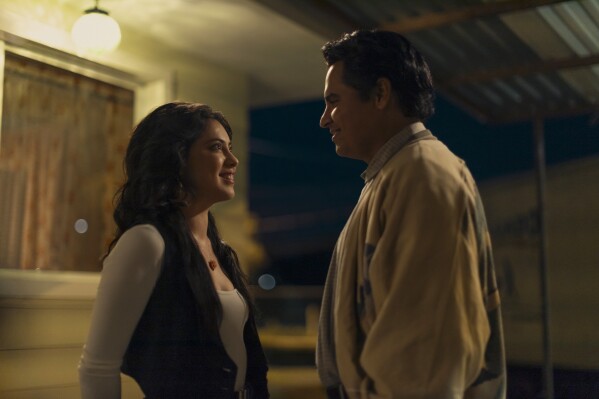 This image released by Prime shows Rosa Salazar, left, and Michael Pena in a scene from "A Million Miles Away." (Prime via AP)