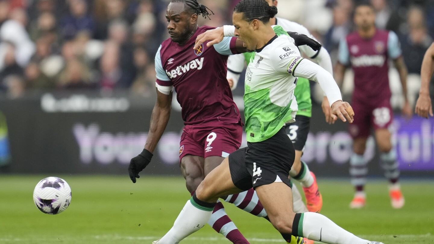 Esperança do título da Premier League do Liverpool prejudicada no empate de 2 a 2 com o West Ham