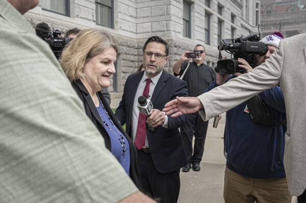 Milwaukee County Circuit Judge Hannah Dugan leaves the federal courthouse after a hearing Thursday, May 15, 2025, in Milwaukee. (AP Photo/Andy Manis, file)