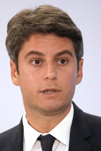 French Prime Minister Gabriel Attal speaks during a campaign press conference, Thursday, June 20, 2024 in Paris. Earlier this month, French President Emmanuel Macron dissolved the lower house of France's parliament in a surprise announcement, sending voters back to the polls, after his party was handed a humbling defeat by the far right in the European Parliament election. (AP Photo/Christophe Ena)
