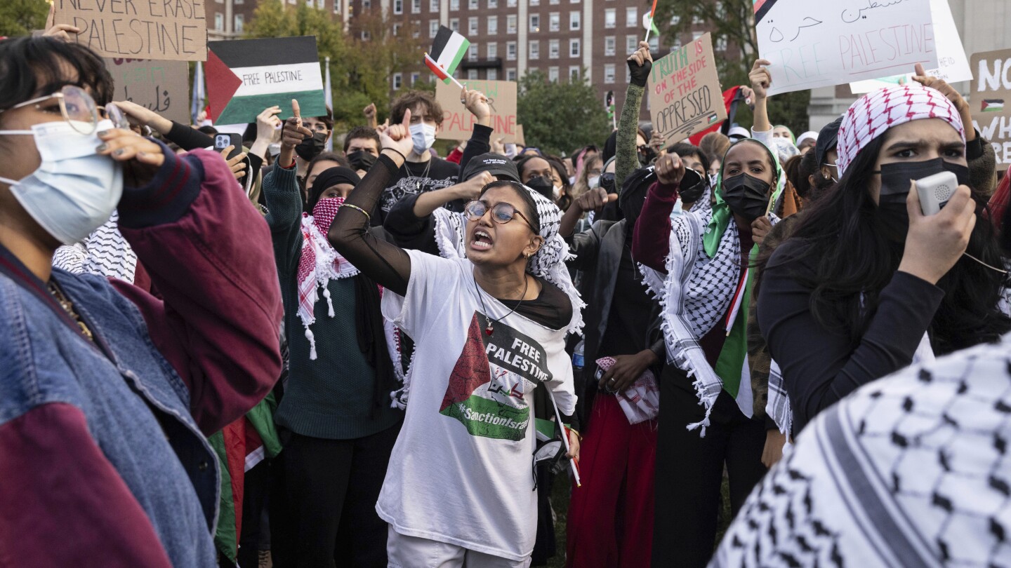 A chant used at anti-Israel protests on two college campuses does not call for ‘Jewish genocide’