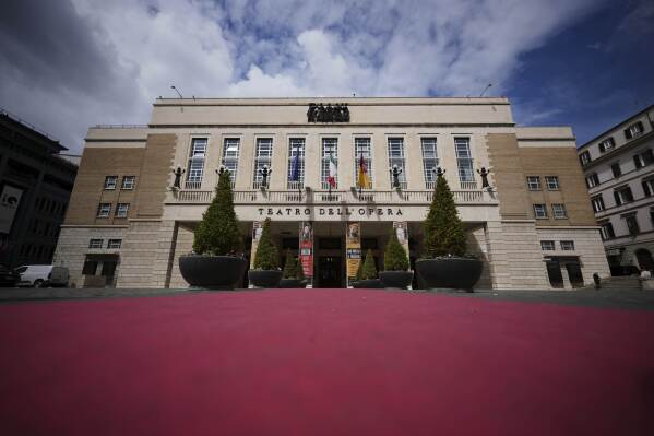 A view of the "Teatro dell' Opera" opera house in Rome, Thursday, April 10, 2025. (AP Photo/Andrew Medichini)