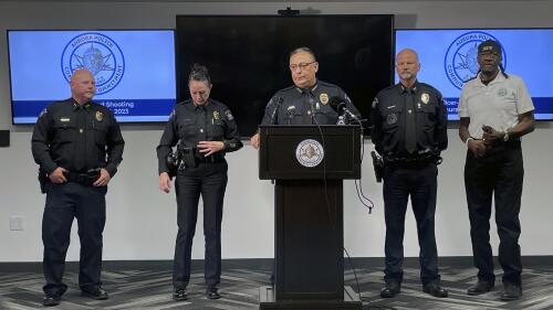 Aurora Interim Chief of Police Art Acevedo speaks during a press conference, Friday, June 9, 2023 in Aurora, Colo. Aurora Police planned to release body camera footage showing an officer fatally shooting a 14-year-old Black boy they say was armed with a pellet gun. (Grace Smith/The Denver Post via AP)