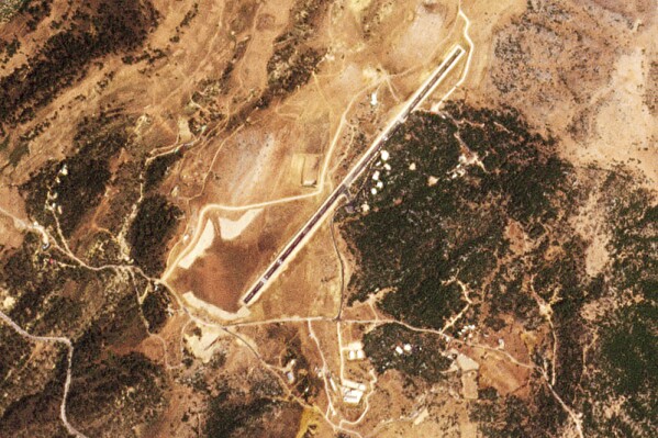 This satellite image from Planet Labs PBC shows an airfield in southern Lebanon that Israel alleges is an Iranian-built Hezbollah base on Saturday, Sept. 9, 2023. Israel accused Iran on Monday, Sept. 11 of building an airport in southern Lebanon to be used as a launchpad for attacks against Israelis across the border, signaling a possible escalation in tensions between the regional foes. (Planet Labs PBC via AP)