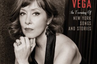 This cover image released by Amanuensis/Cooking Vinyl shows "An Evening of New York Songs and Stories" by Suzanne Vega. (Amanuensis/Cooking Vinyl via AP)