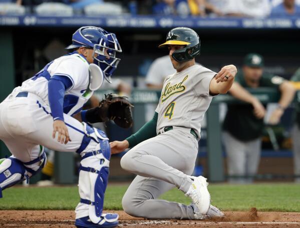 Oakland Athletics left fielder JJ Bleday (33) in the fourth inning