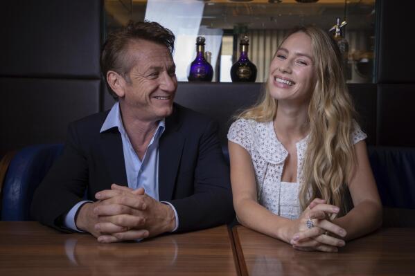 Sean Penn, left, and Dylan Penn pose for portrait photographs for the film 'Flag Day', at the 74th international film festival, Cannes, southern France, Saturday, July 10, 2021. (Photo by Vianney Le Caer/Invision/AP)