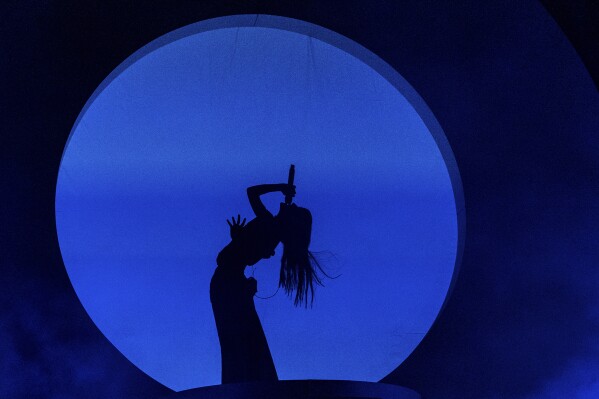 Maria Zardoya of The Marías performs during the first weekend of the Coachella Valley Music and Arts Festival at the Empire Polo Club on Friday, April 11, 2025, in Indio, Calif. (Photo by Amy Harris/Invision/AP)
