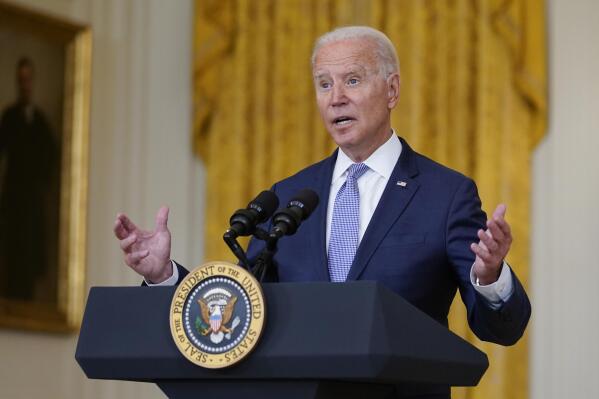 President Joe Biden speaks about prescription drug prices and his "Build Back Better" agenda from the East Room of the White House, Thursday, Aug. 12, 2021, in Washington. (AP Photo/Evan Vucci)