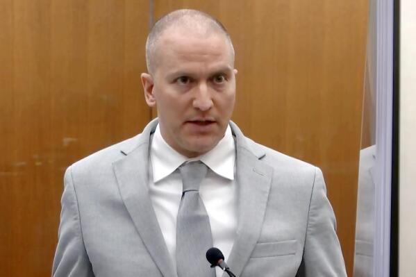 FILE In this image taken from video, former Minneapolis police Officer Derek Chauvin addresses the court at the Hennepin County Courthouse on June 25, 2021, in Minneapolis. The Minnesota Court of Appeals on Monday, April 17, 2023 upheld his second-degree murder conviction for the killing of George Floyd. (Court TV via AP, Pool, File)