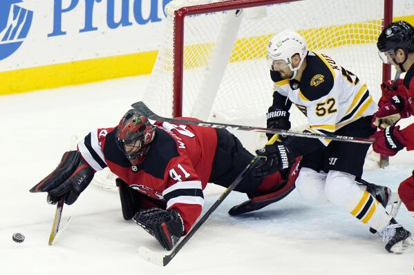 New Jersey Devils right wing Nathan Bastian skates during an NHL