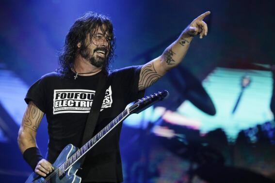 FILE - In this Sept. 29, 2019, file photo, Dave Grohl of the band Foo Fighters performs at the Rock in Rio music festival in Rio de Janeiro, Brazil. Foo Fighters have announced a new album is in the works, the first since the death of the band’s drummer, Taylor Hawkins. (AP Photo/Leo Correa, File)