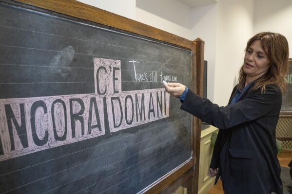 CAPTION CORRECTS SPELLING OF SURNAME TO CECCHETTIN Director and actress Paola Cortellesi, attends an interview with The Associated Press, in Rome, Tuesday, Nov. 21, 2023. Paola Cortellesi, directed “C'è ancora domani” (There's still tomorrow. ) As the country was transfixed by developments in Giulia Cecchettin's murder, a movie about a woman who endures beatings and belittling by her overbearing husband was topping the box office. The movie is set in 1946, decades before divorce became legal in Italy and just before women were allowed to vote. But its exploration of a man's cruelty toward his wife decades ago, painfully resonated today. (AP Photo/Andrew Medichini)