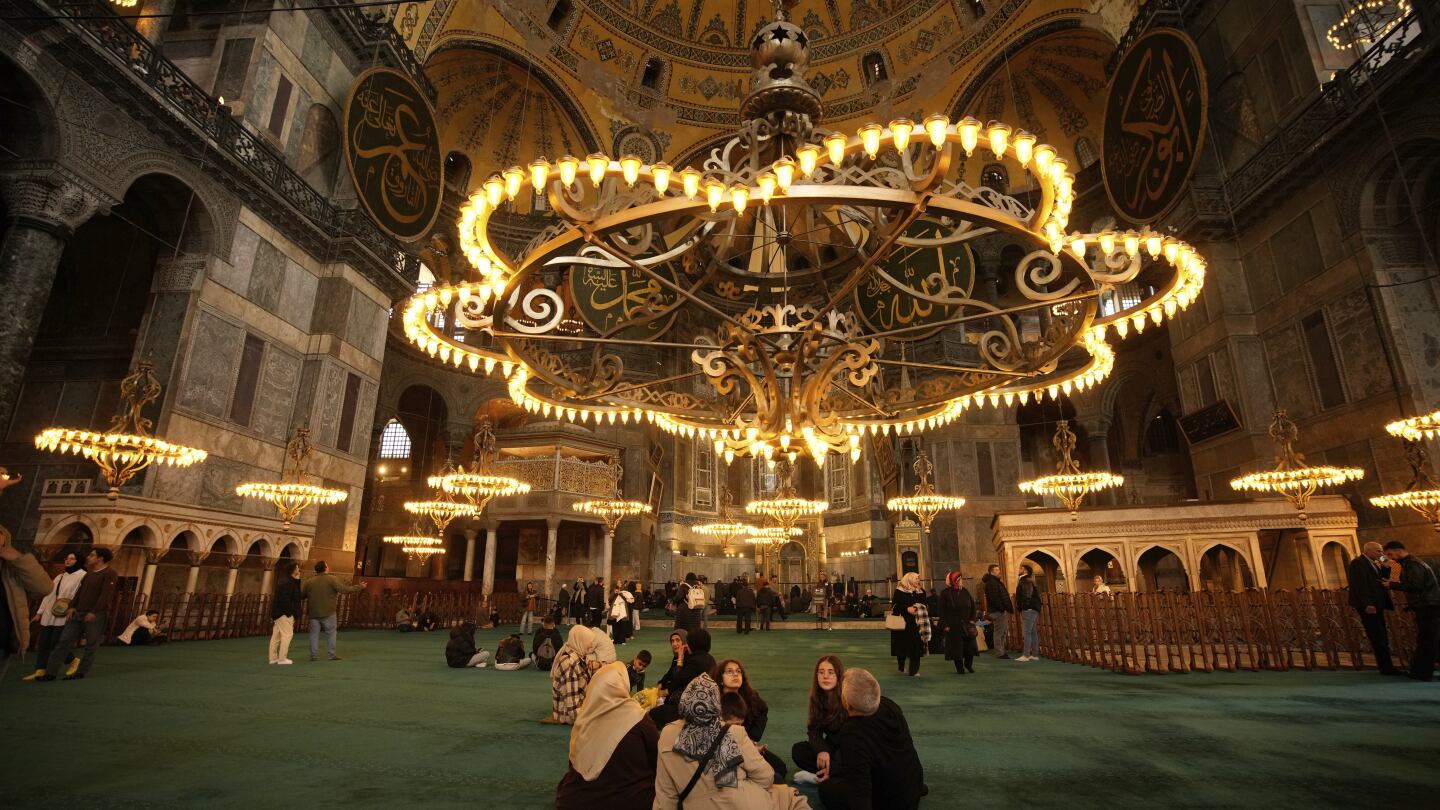 Historic domes of Hagia Sophia are renovated to protect the landmark from earthquakes