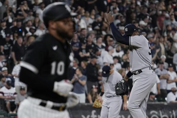 Aroldis Chapman Struck in the Face by Line Drive