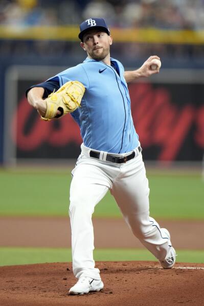 Riley Greene of the Detroit Tigers singles against the Tampa Bay