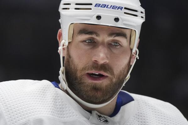 Toronto Maple Leafs' Ryan O'Reilly waits for a faceoff against the Vancouver Canucks during the second period of an NHL hockey game in Vancouver, British Columbia, on Saturday, March 4, 2023. (Darryl Dyck/The Canadian Press via AP)