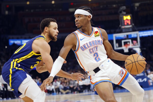 Gilgeous-Alexander scores 38 as Thunder top Warriors, 138-136 in overtime | AP News