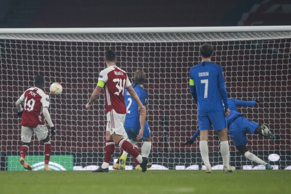 Ludogorets' team celebrate their first goal during the Europa