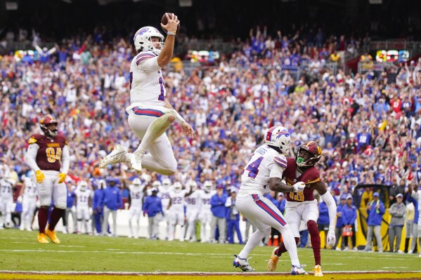 Josh Allen throws for a TD, runs for another as the Bills rout the  Commanders 37-3