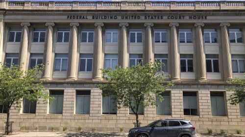 The federal courthouse stands in Fargo, N.D., on Monday, June 19, 2023. Juan Sillas-Rocha, an accused hitman for the Arellano-Felix Mexican drug cartel, pleaded guilty Thursday, July 13, to federal charges, including conspiracy to commit murder in furtherance of the continuing criminal enterprise. He is expected to be sentenced in early 2024, ending a nearly 20-year-old investigation involving dozens of defendants. (AP Photo/Jack Dura)