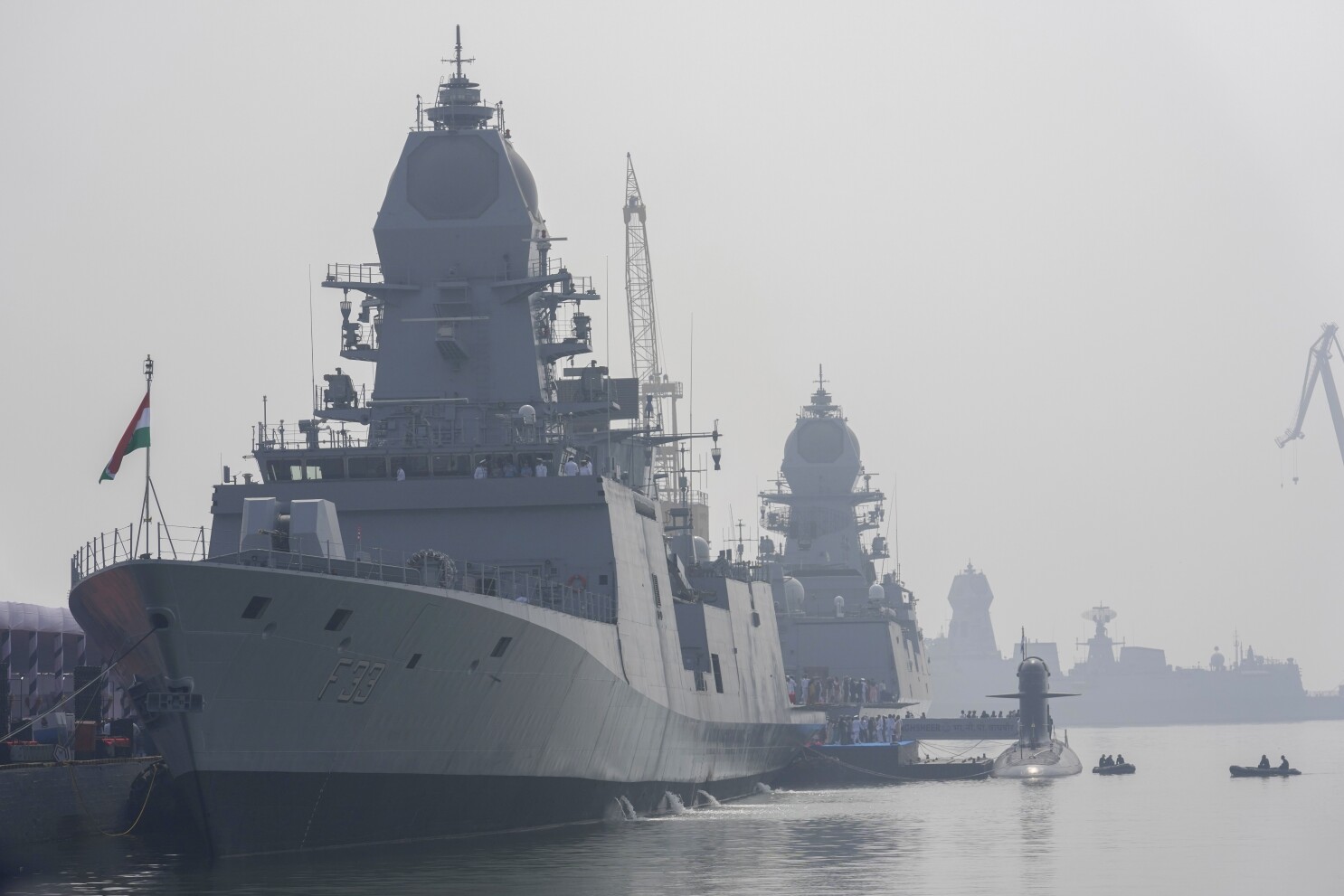 India's navy launches submarine, warships to guard against China's presence in  Indian Ocean 