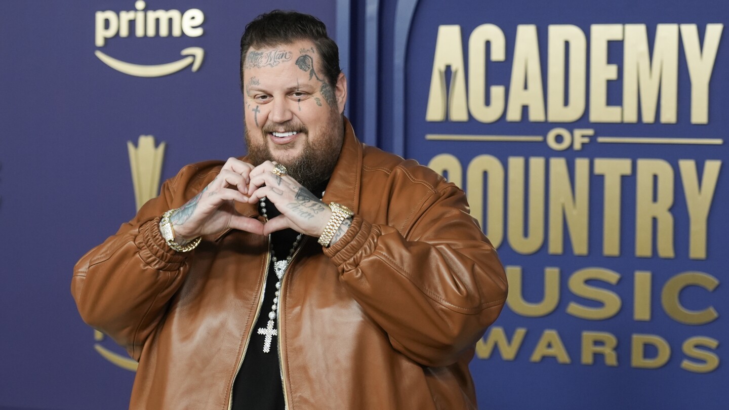 Jelly Roll arrives at the 59th annual Academy of Country Music Awards on Thursday, May 16, 2024, at the Ford Center in Frisco, Texas. (AP Photo/LM Otero)