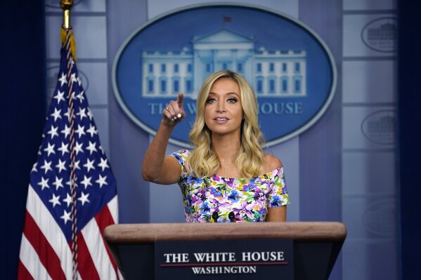 White House press secretary Kayleigh McEnany speaks during a press briefing at the White House, Wednesday, July 1, 2020, in Washington. (AP Photo/Evan Vucci)